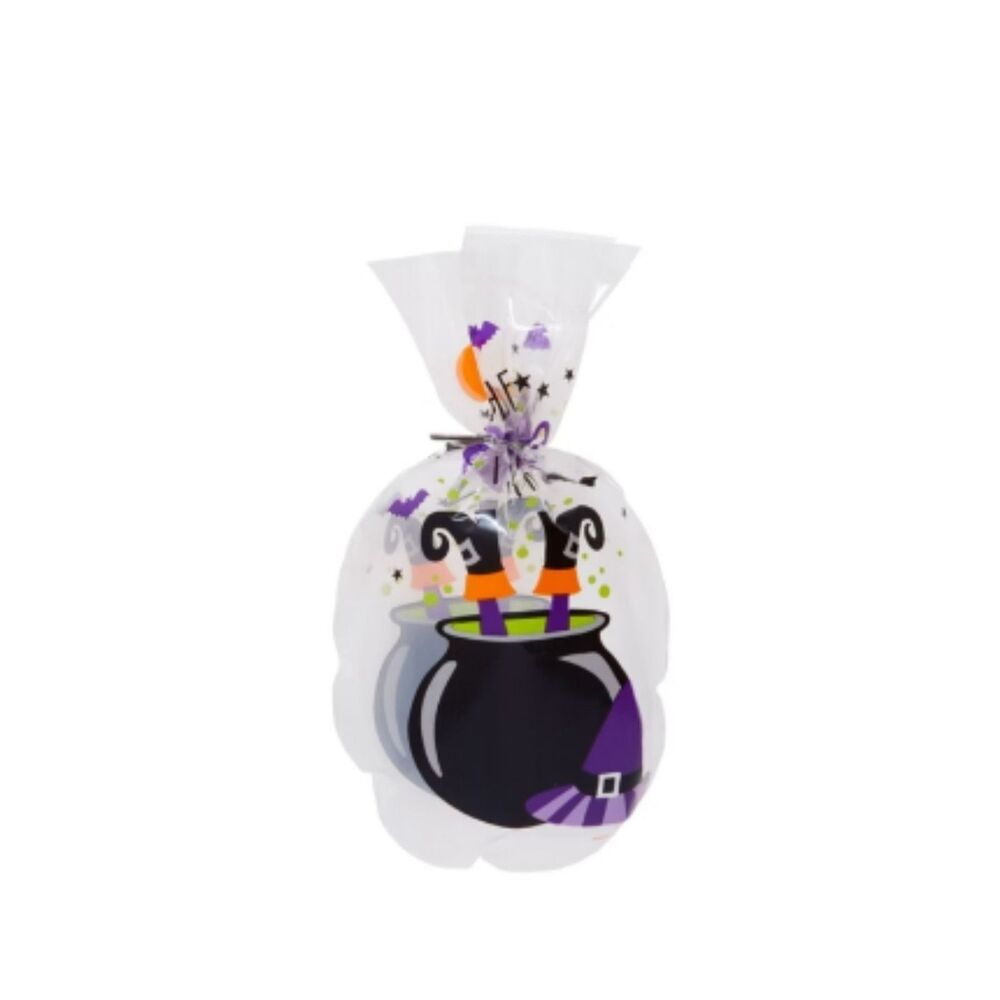 The Witch Is In Halloween Treat Bags 26 Count Chaudron Bats Moon Stars Hat Boots